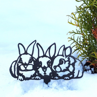 Thumbnail for Bunny Garden Stake - Garden Decor - Metal Garden Stake - Gift for Her - Desk Accessories - Plant Desk - Easter Bunny - Mini