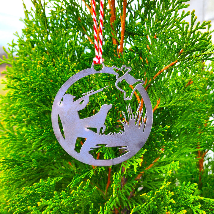 Duck Hunting Metal Ornament – Rustic Steel Waterfowl Hunter Christmas Ornament | Handmade in Tennessee