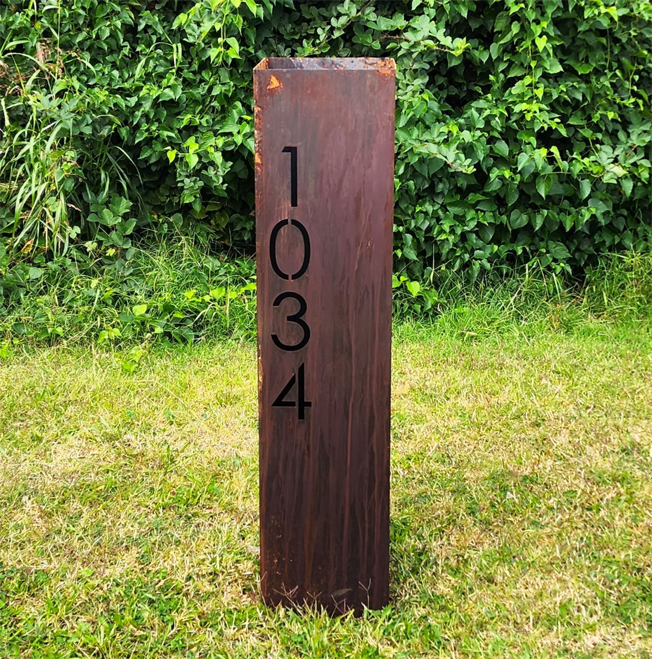 Personalized Address Garden Column - Outdoor Garden Decor - Garden Sculpture - Garden Statue - Garden Art - House Numbers - Well Cover