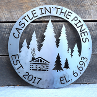 Thumbnail for Custom Metal Sign for Your Cabin in the Pines - Personalized Wall Art - Handmade Gift - Custom Outdoor Sign - Cabin Signs