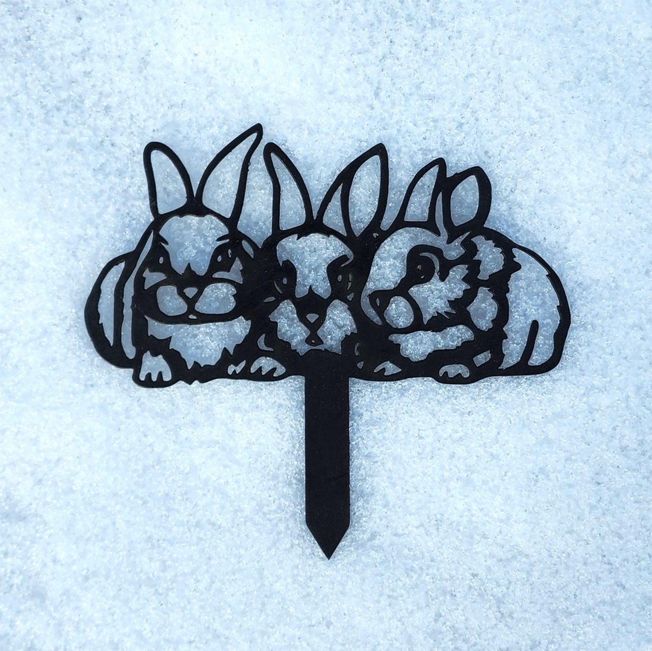 Bunny Garden Stake - Garden Decor - Metal Garden Stake - Gift for Her - Desk Accessories - Plant Desk - Easter Bunny - Mini