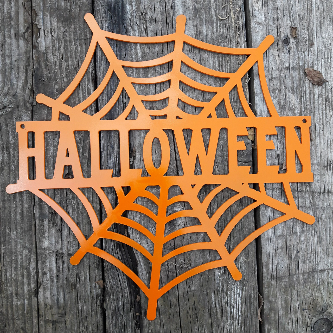HALLOWEEN Spider Web - Halloween Decorations, Door Hanger, Wall Decor - Custom Metal Sign