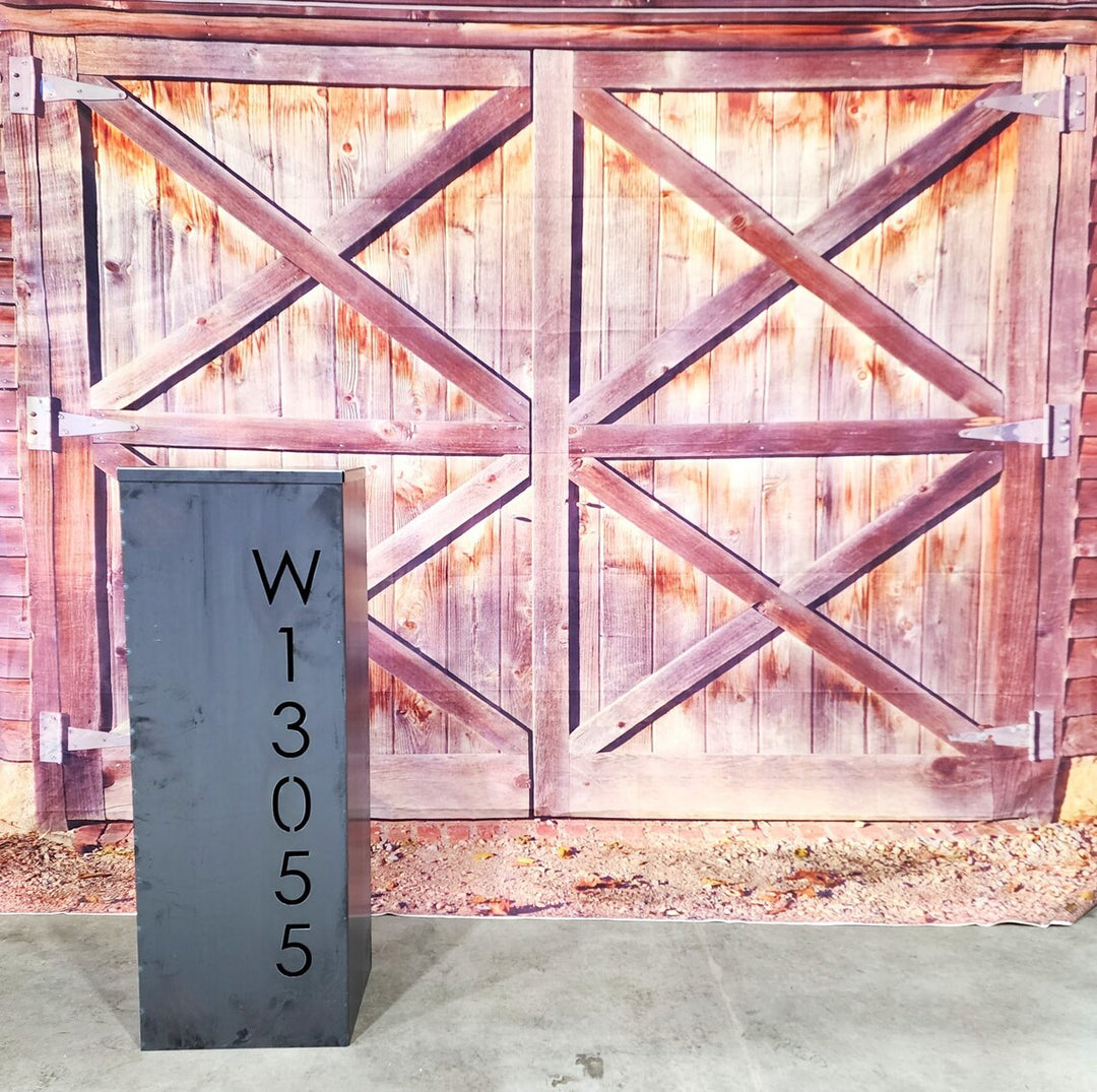 Custom House Number Garden Column – Vertical Rusted Steel Address Sign ...