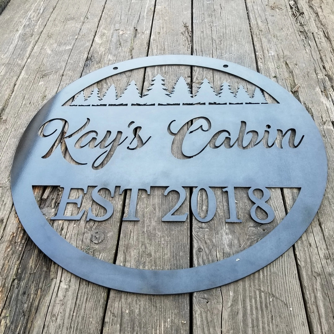Scenic Alpine Round Sign - Custom Metal Sign