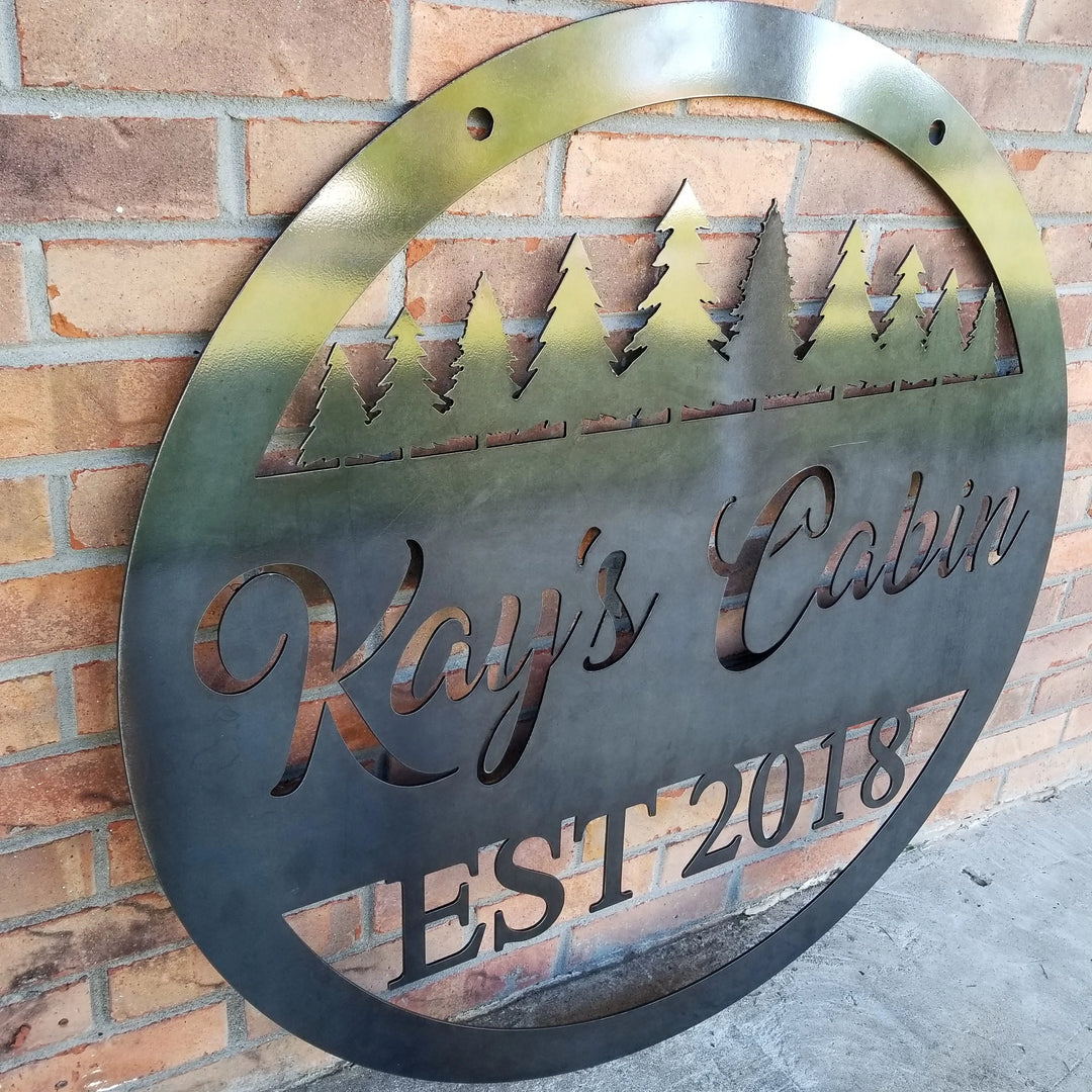 Scenic Alpine Round Sign - Custom Metal Sign