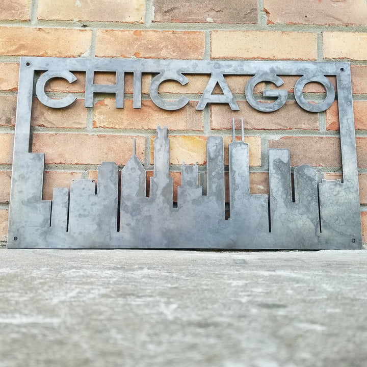Personalized Metal Chicago Skyline Sign - Custom Chicago, Illinois Wall Art