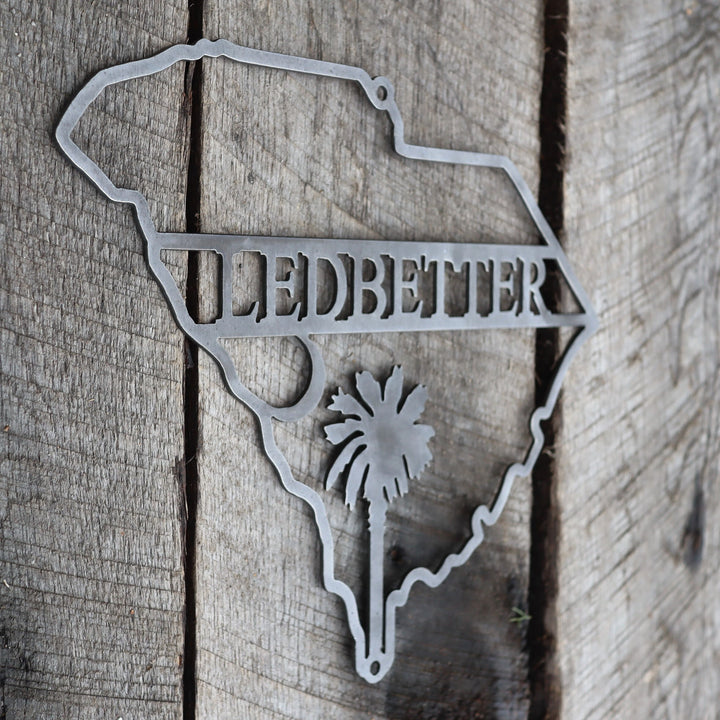 Personalized Metal South Carolina State Sign - Family Name