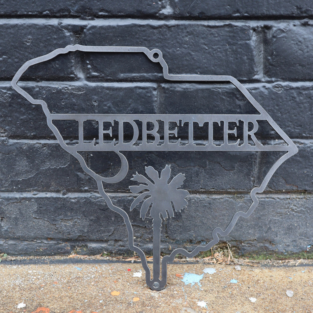 Personalized Metal South Carolina State Sign - Family Name