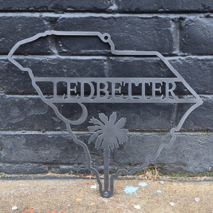 Personalized Metal South Carolina State Sign - Family Name