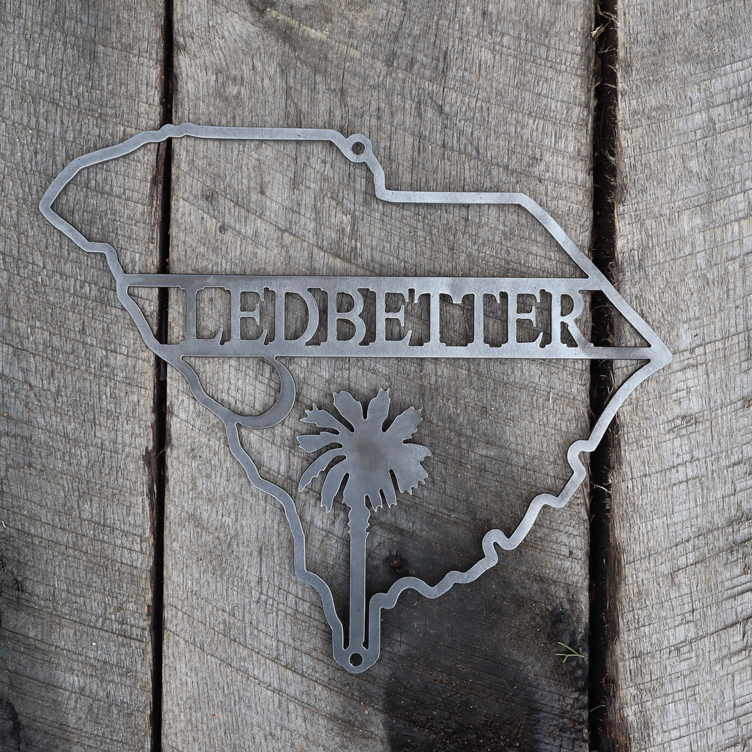 Personalized Metal South Carolina State Sign - Family Name