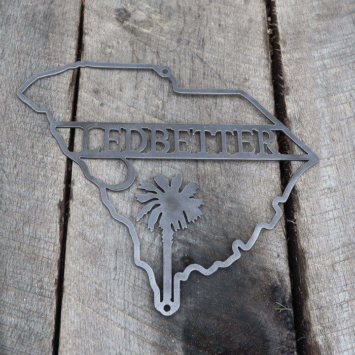 Personalized Metal South Carolina State Sign - Family Name