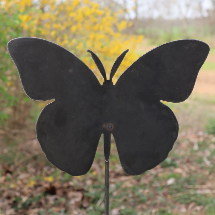 Metal Butterfly Garden Stake - Steel Gardening Decor