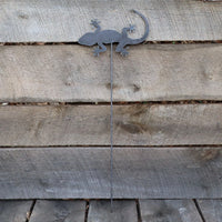 Thumbnail for Metal Lizard Garden Stake - Steel Gardening Decor - Gecko Yard Art Marker - Free Shipping