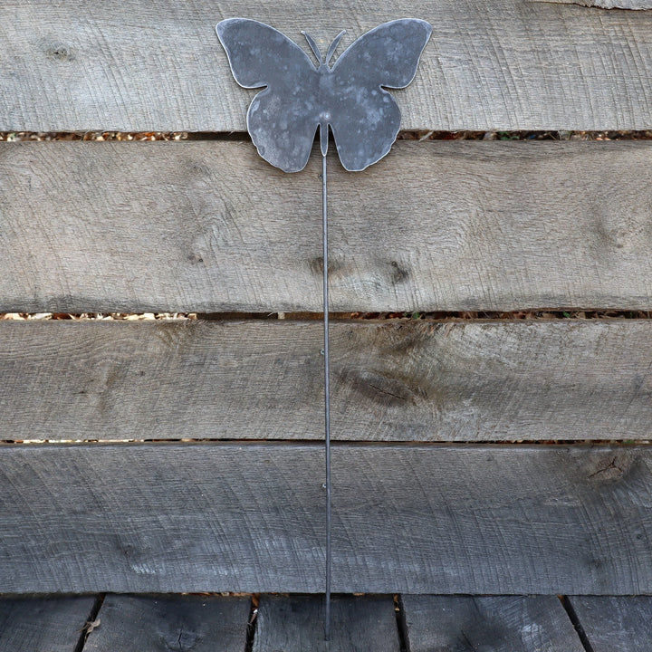 Metal Butterfly Garden Stake - Steel Gardening Decor