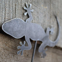 Thumbnail for Metal Lizard Garden Stake - Steel Gardening Decor - Gecko Yard Art Marker - Free Shipping