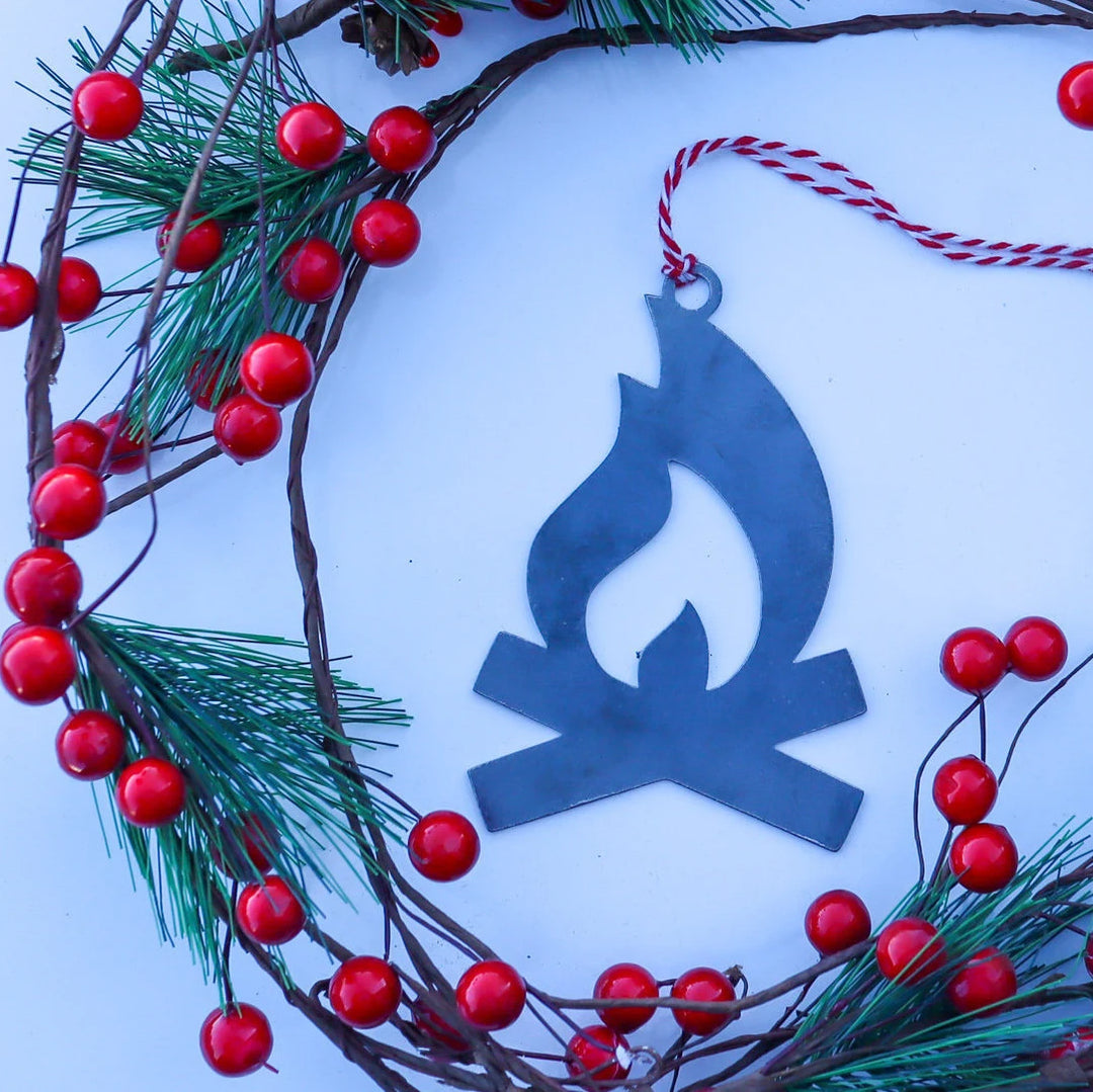 Camp Fire Christmas Ornament - Holiday Stocking Stuffer Gift - Tree Home Decor