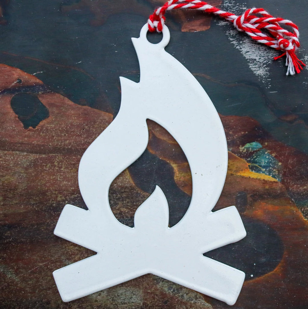 Camp Fire Christmas Ornament - Holiday Stocking Stuffer Gift - Tree Home Decor
