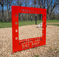 Thumbnail for Custom Metal Dog Park Photo Booth - City Park Photo Op - Personalized Photo Prop - Custom Metal Sign