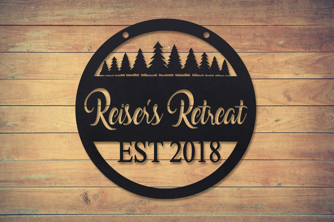 Scenic Alpine Round Sign - Custom Metal Sign