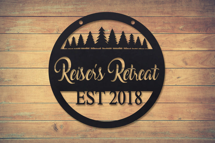 Scenic Alpine Round Sign - Custom Metal Sign