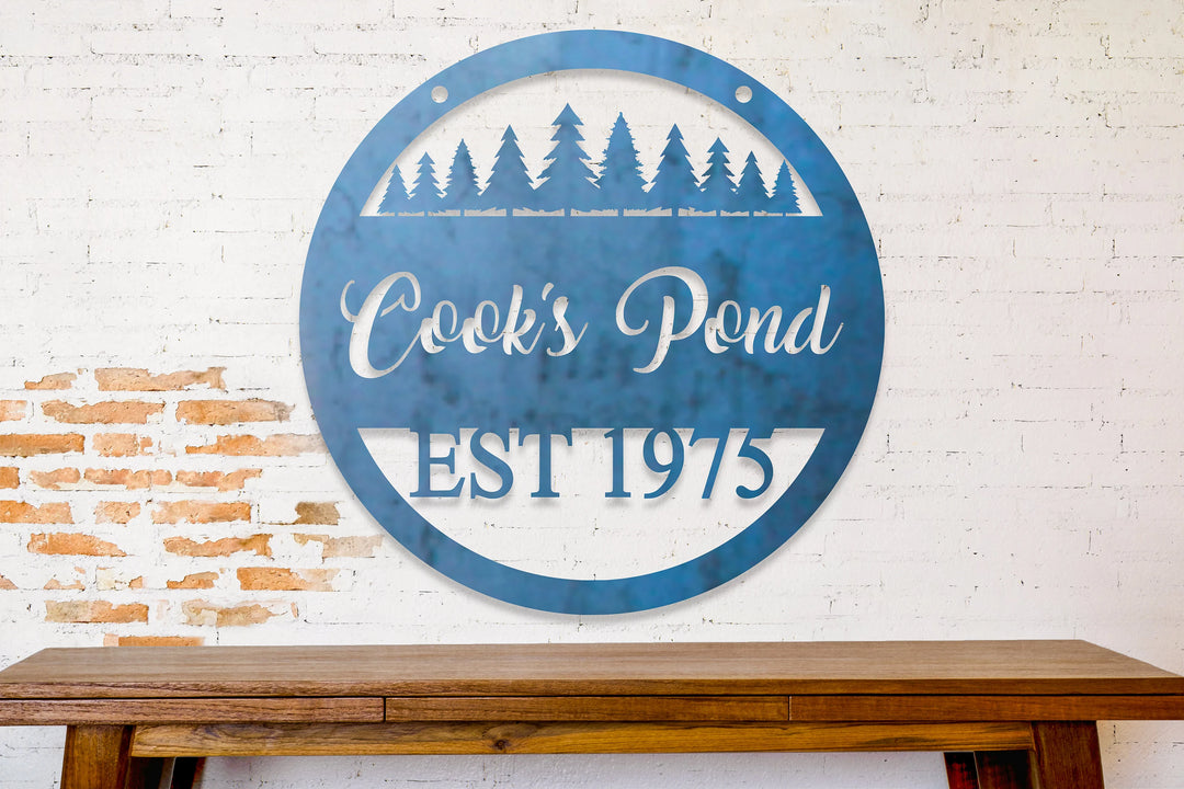 Scenic Alpine Round Sign - Custom Metal Sign