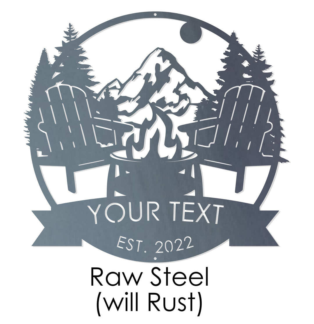 Personalized Cabin Metal Outdoor Sign - Personalized Camping Gifts