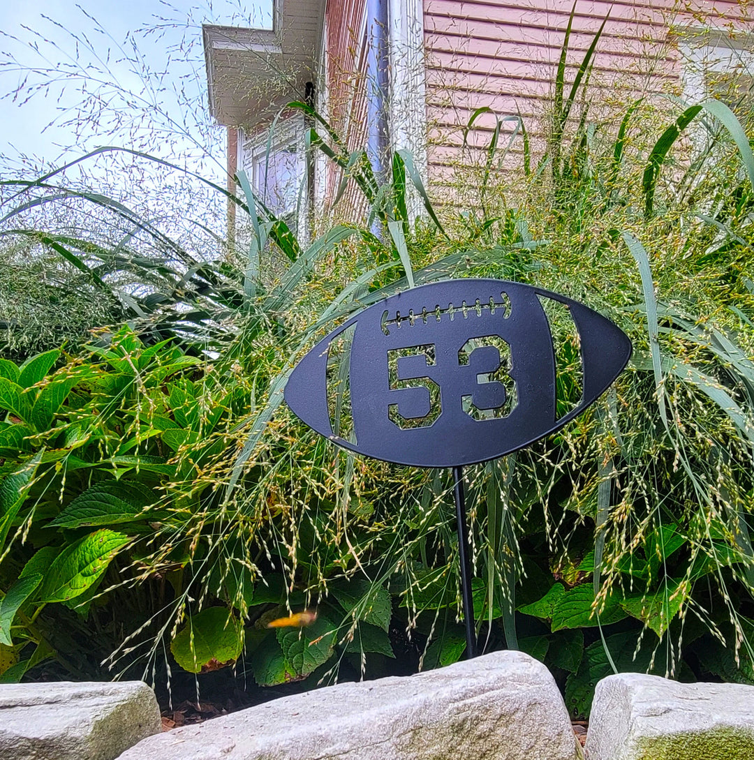 Personalized Football Yard Sign - Jersey Number