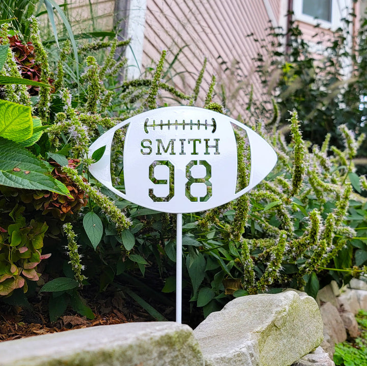 Personalized Football Yard Sign - Last Name Jersey Number