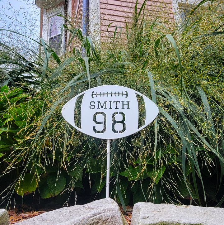 Personalized Football Yard Sign - Last Name Jersey Number