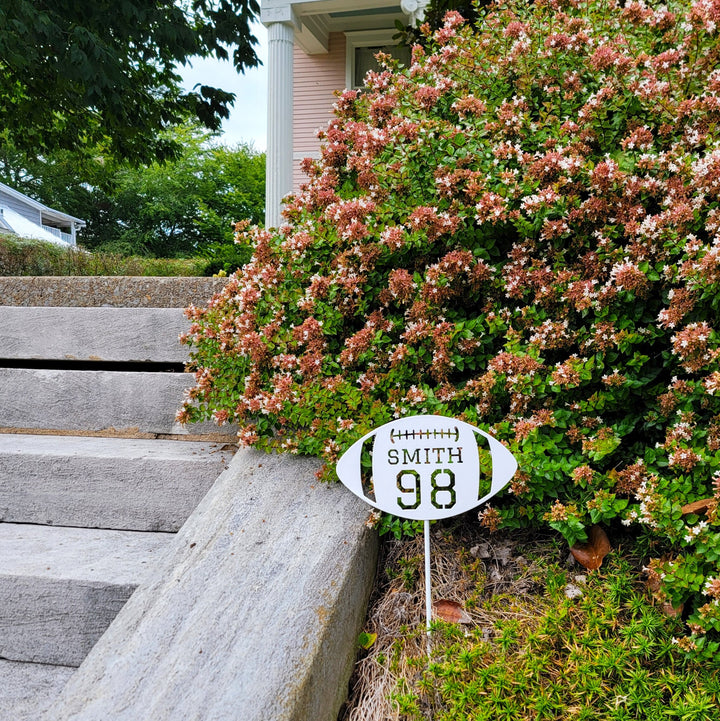 Personalized Football Yard Sign - Last Name Jersey Number