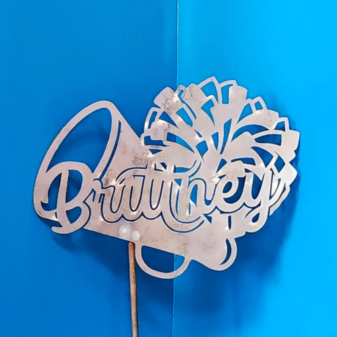 Personalized Cheer Yard Sign - Megaphone