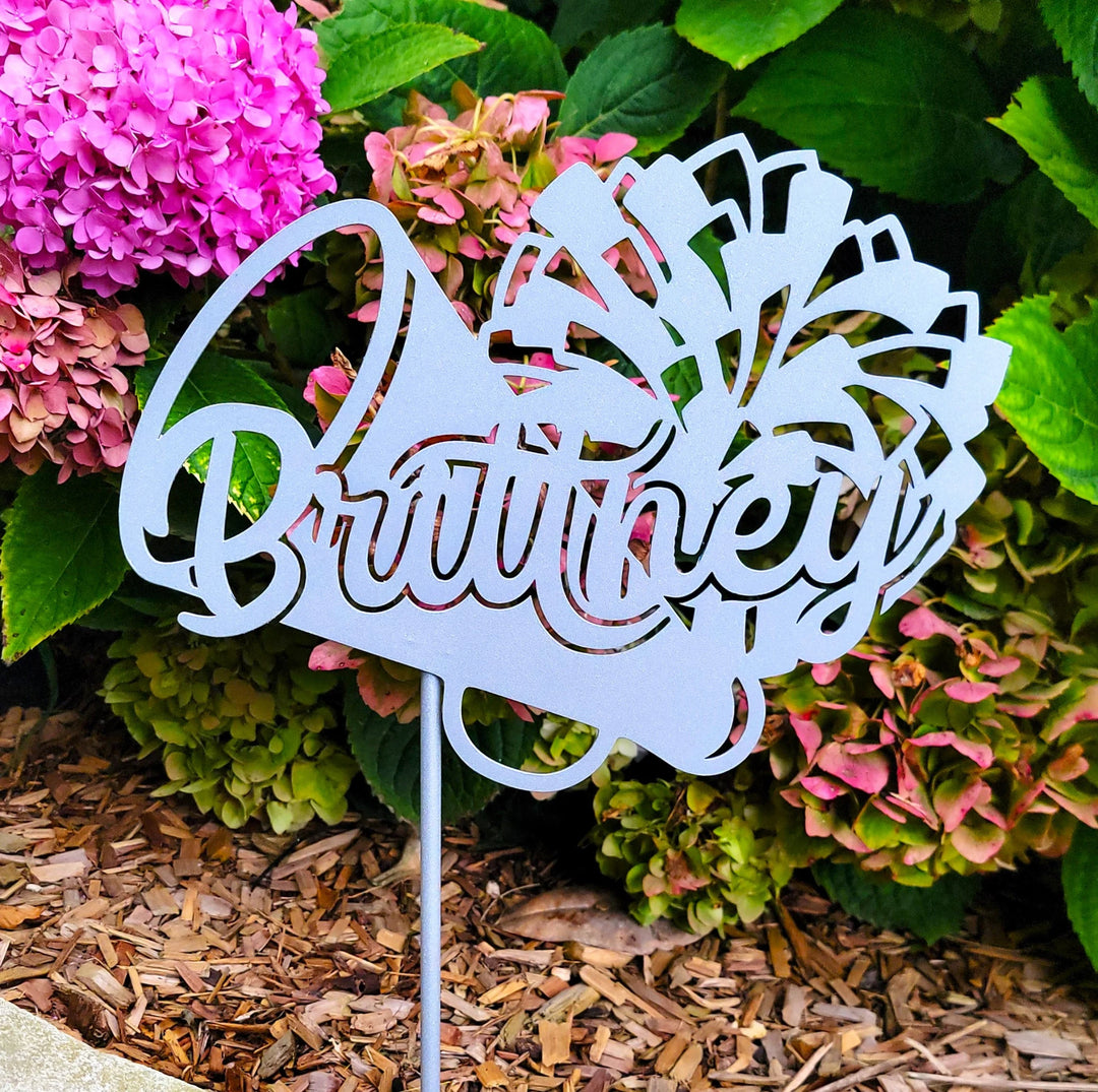 Personalized Cheer Yard Sign - Megaphone
