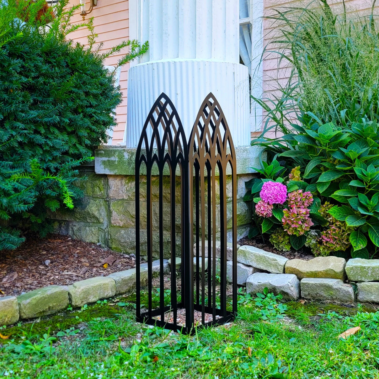 Cathedral Gothic Decor Garden Column - Gothic Home Decor - Furniture and Decor - Handmade Metal - Wall Sculpture - Wedding Decor