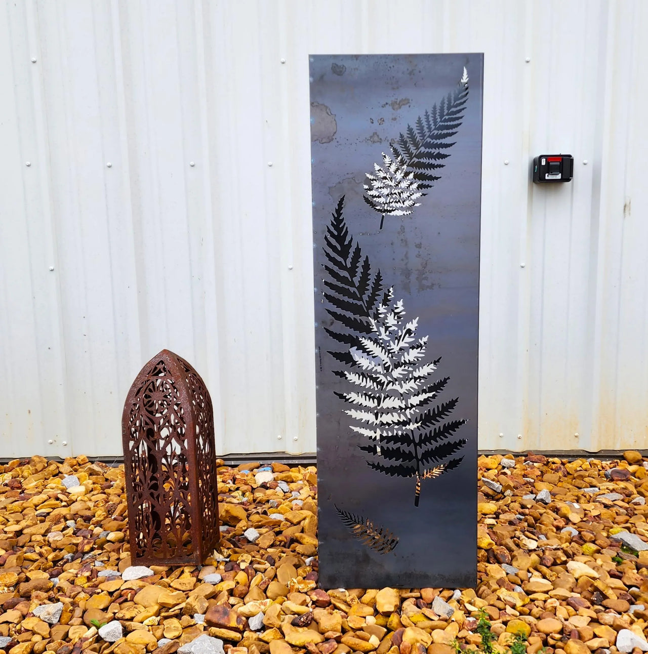 Fern Garden Column Pre-Rusted - Garden Decor - Garden Statue - Well Pump Cover - Metal Yard Art - Furniture and Decor - Garden Sculpture