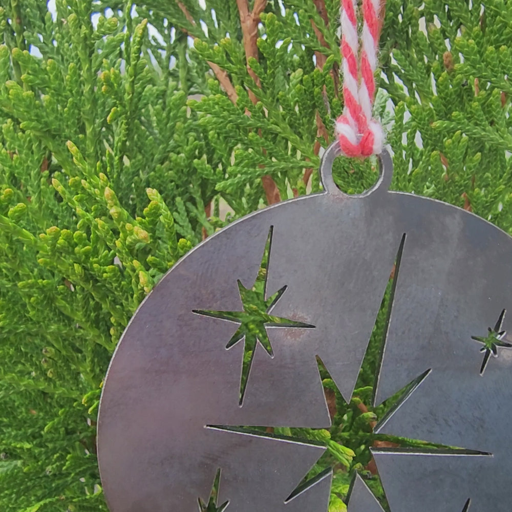 rustic steel Christmas star ornament handmade in Tennessee
