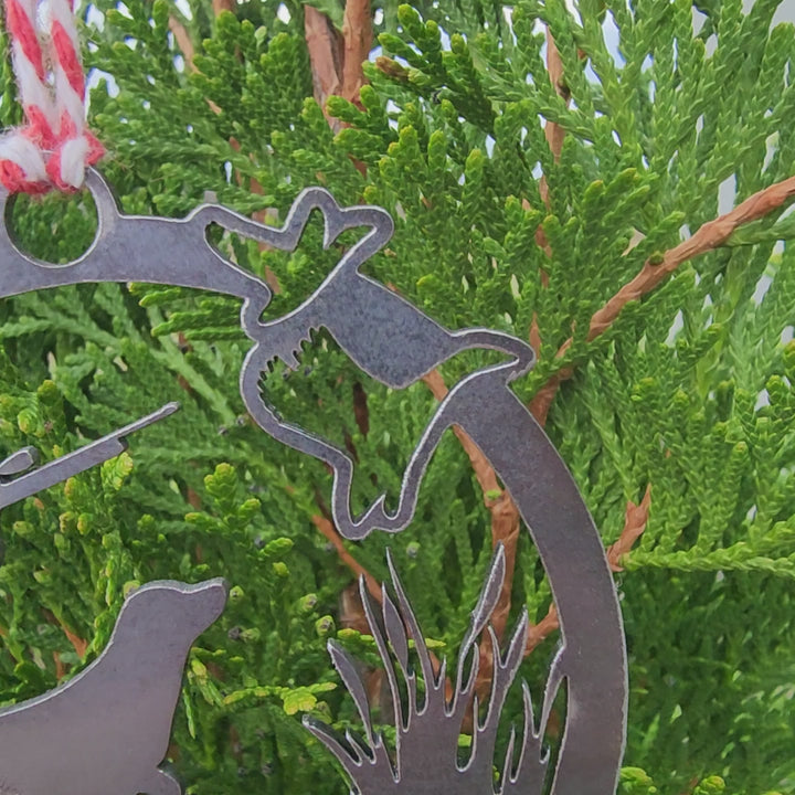 Duck Hunting Metal Ornament – Rustic Steel Waterfowl Hunter Christmas Ornament | Handmade in Tennessee