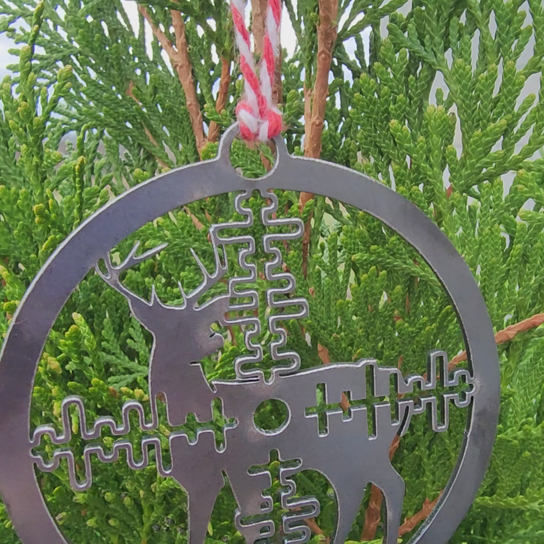 Deer Hunting Metal Ornament – Rustic Steel Buck Ornament with Scope Design | Handmade in Tennessee