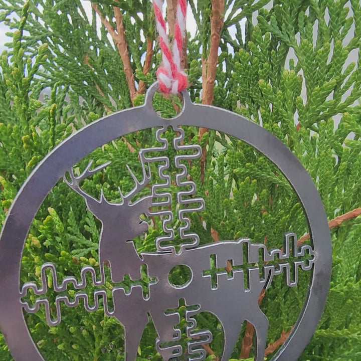 Deer Hunting Metal Ornament – Rustic Steel Buck Ornament with Scope Design | Handmade in Tennessee