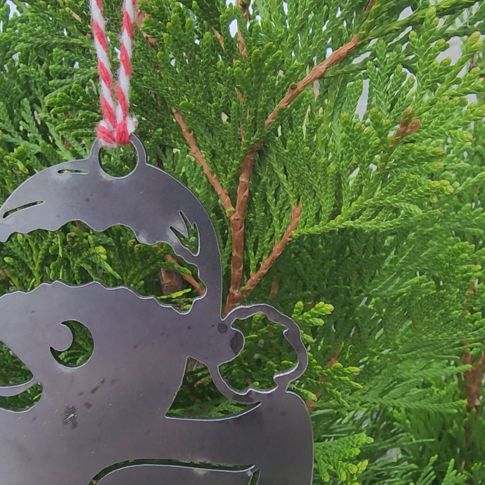 festive steel rubber duck ornament made in Tennessee