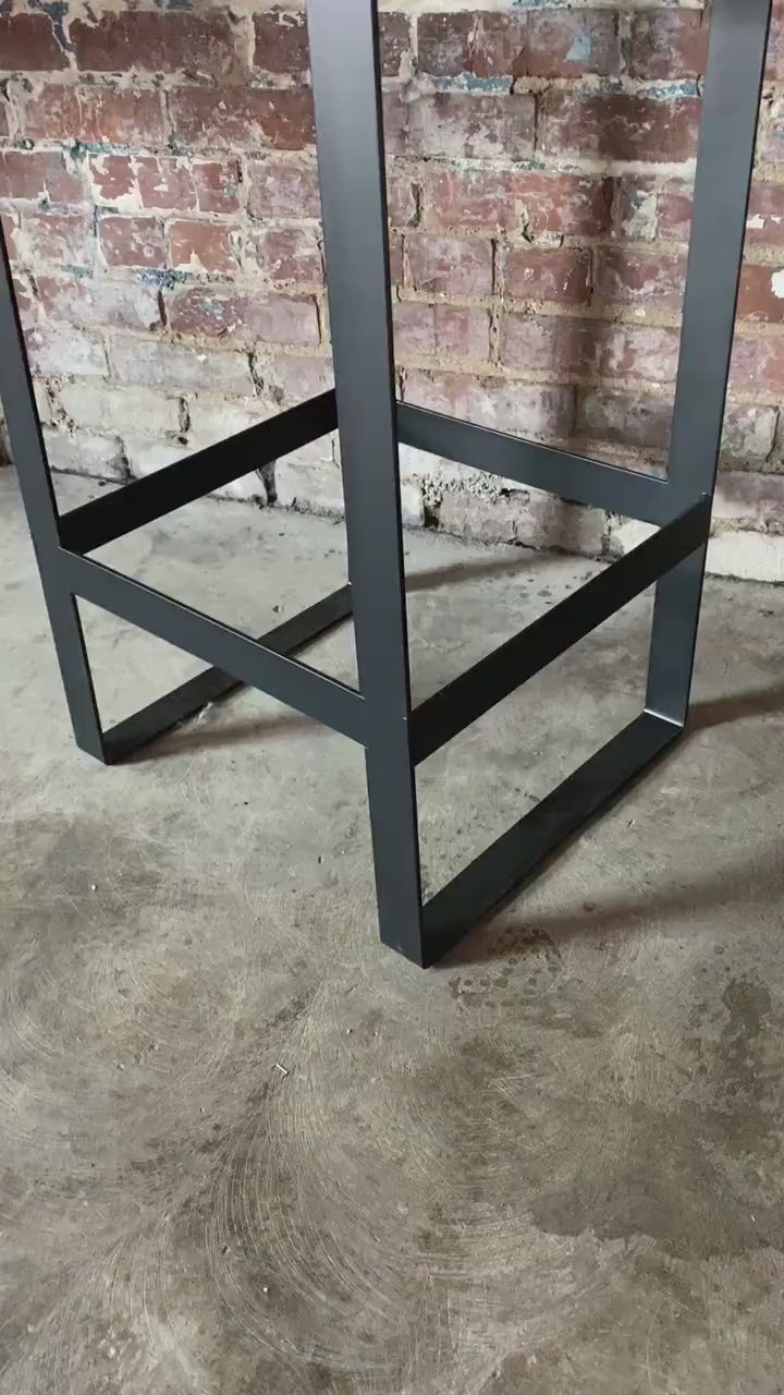 Modern Industrial Bar Chair with Backrest | Heavy-Duty Steel & Wood | Fully Assembled