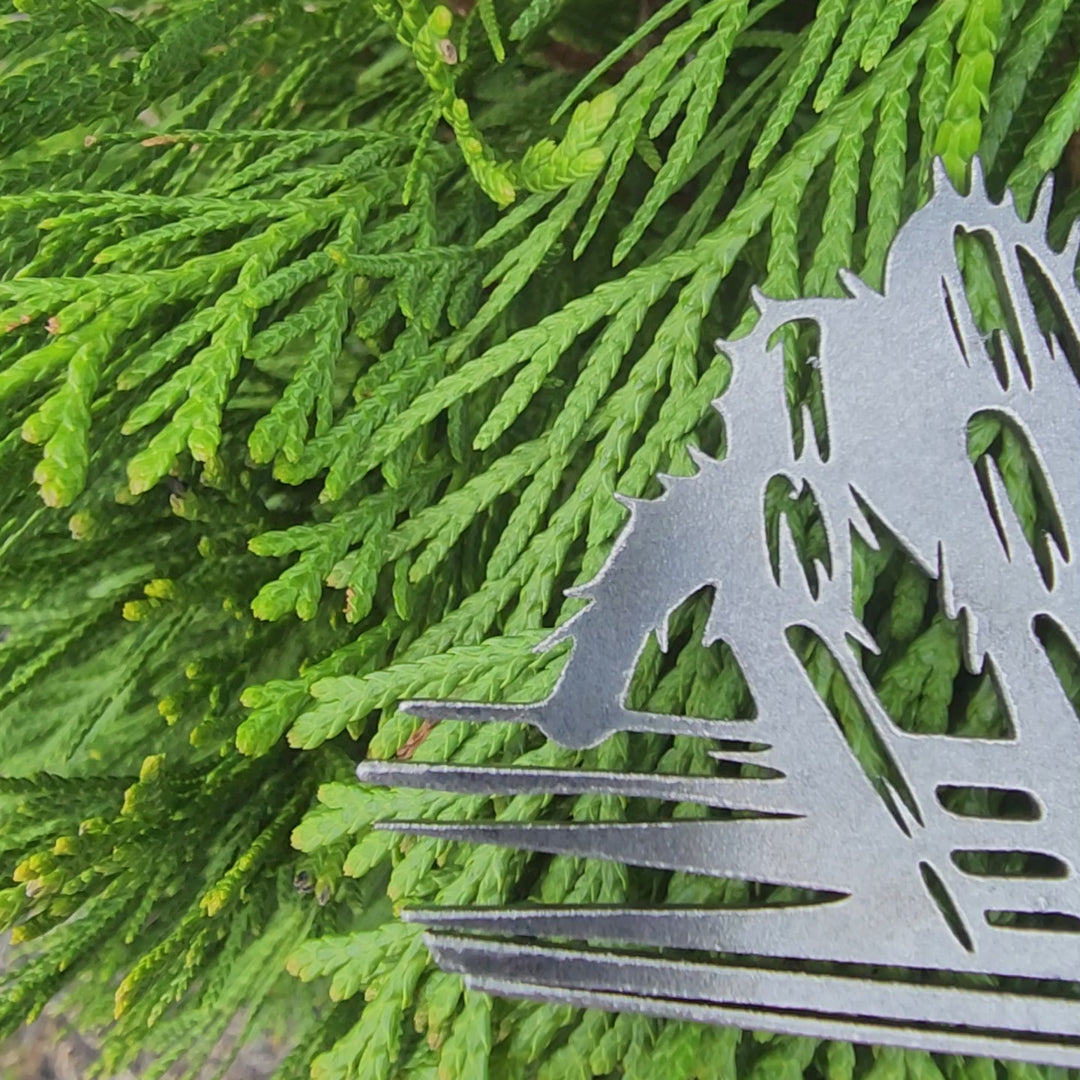 rustic steel spider Christmas ornament handmade in Tennessee