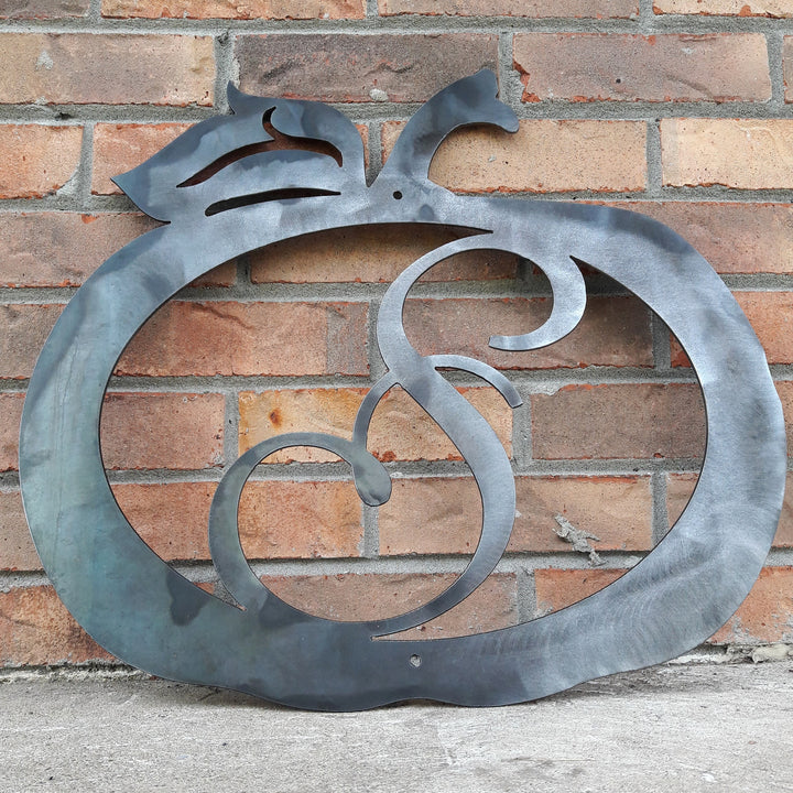 Pumpkin Monogram Wreath, view 4 - handmade laser cut metal by Maker Table
