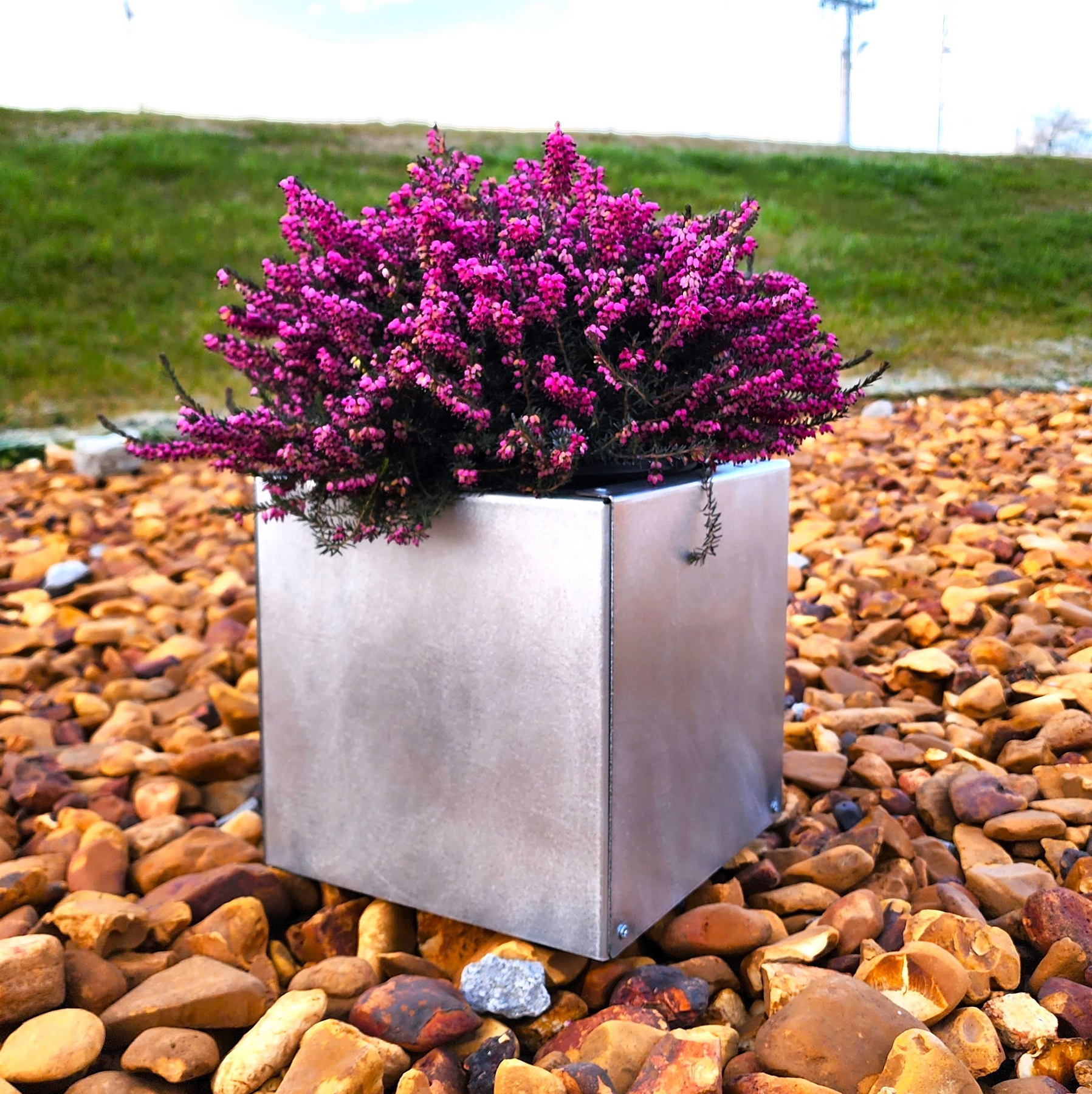 large galvanized pots for plants Galvanized Square Metal Planter