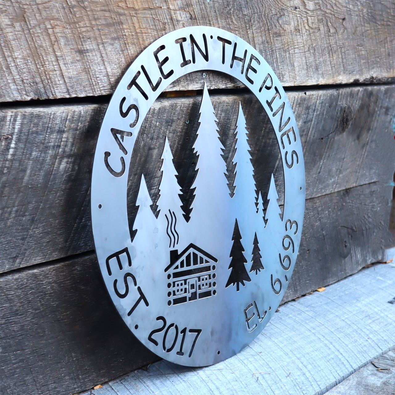 Custom Metal Sign for Your Cabin in the Pines - Personalized Wall Art - Handmade Gift - Custom Outdoor Sign - Cabin Signs