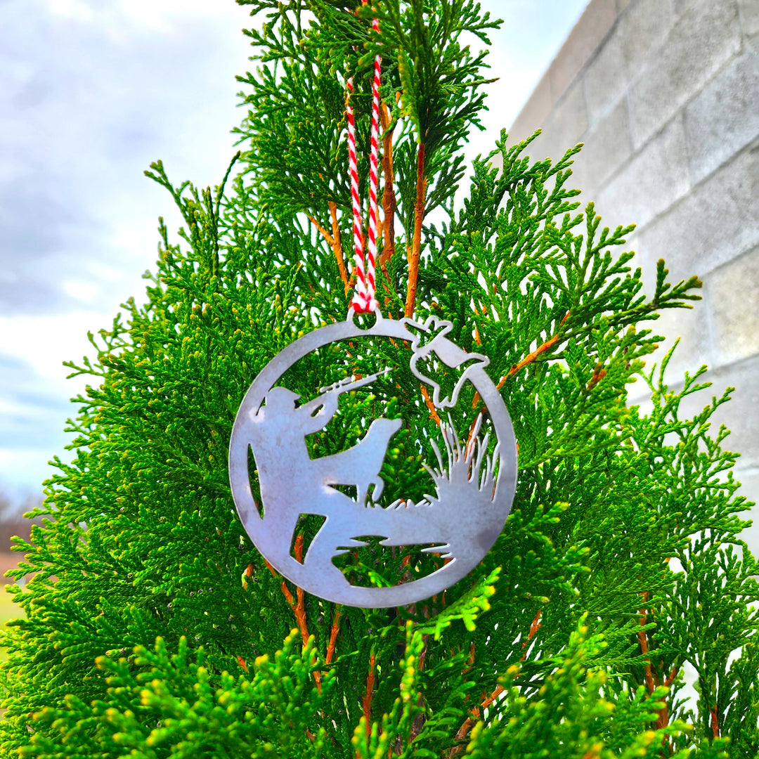 Duck Hunting Metal Ornament – Rustic Steel Waterfowl Hunter Christmas Ornament | Handmade in Tennessee