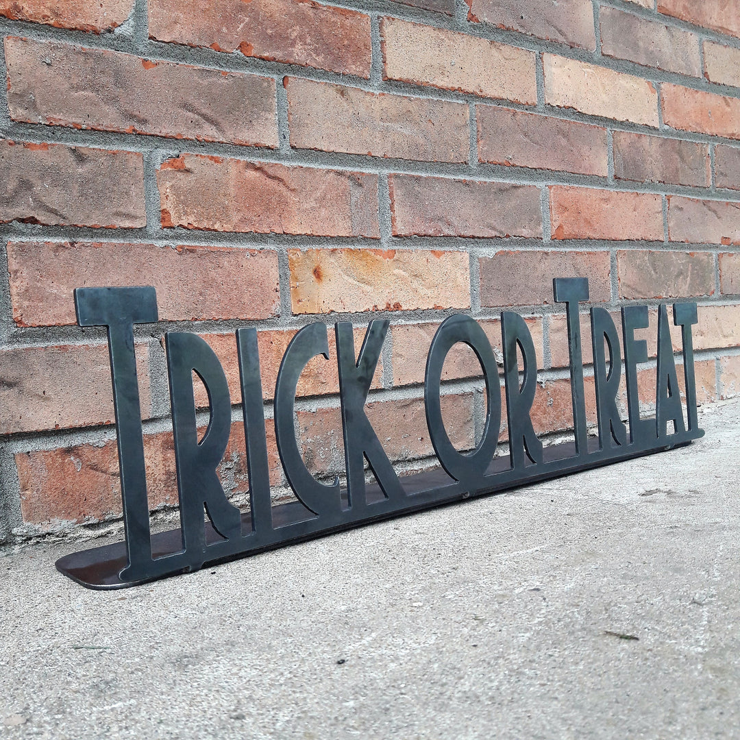 Personalized Trick Or Treat Metal Sign - Halloween Decorations - Spooky Season - Fall Decor