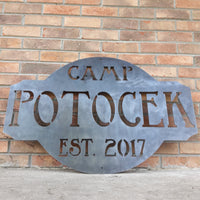 Thumbnail for Personalized Metal Camp Sign - Camper Decor - Camping Last Name Wall Art - Established Date