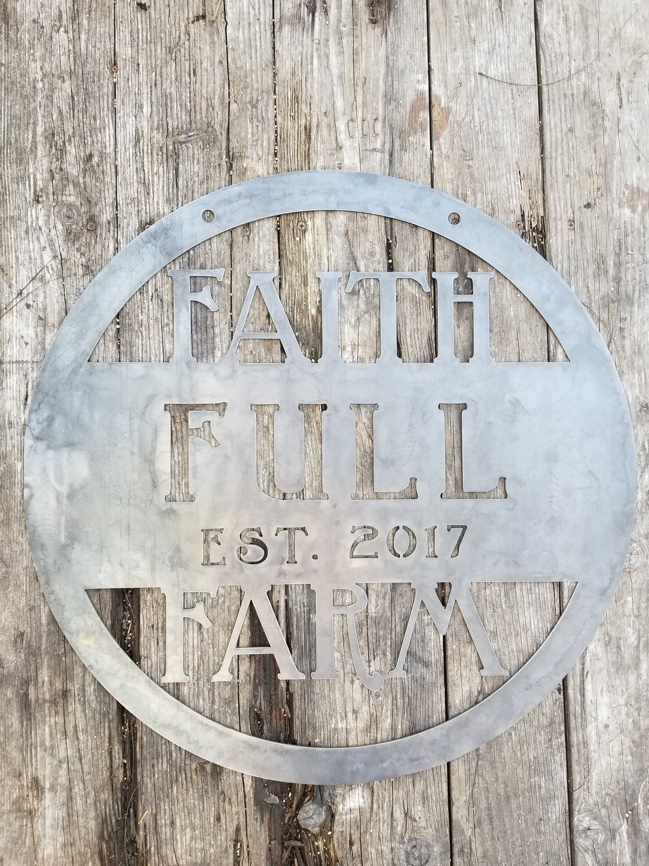 Rustic Hanging Farm Sign w Year - Personalized