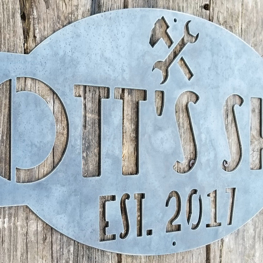 Custom Metal Country Farmhouse Sign - Personalized Ranch Sign - Garage ...