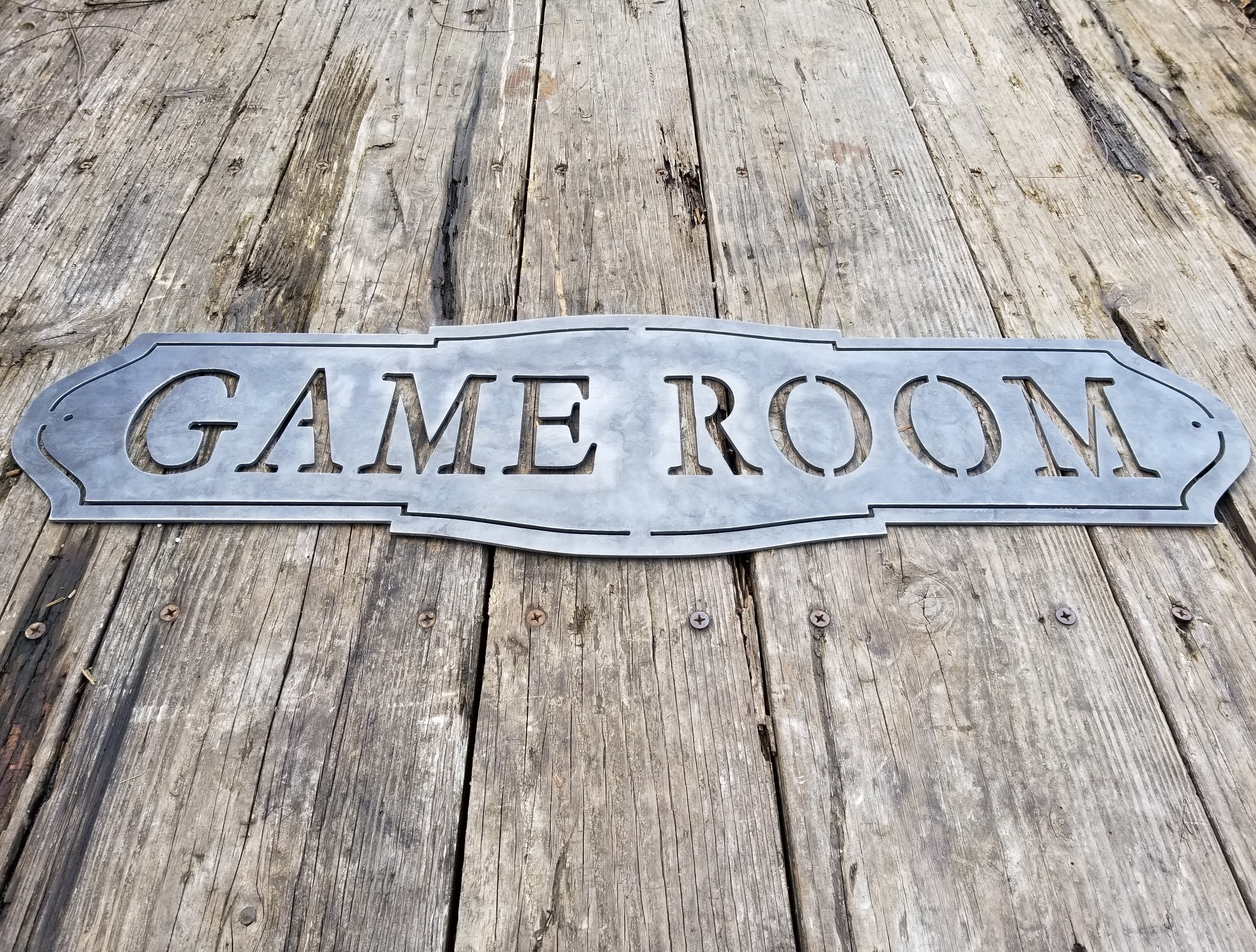 Game Rental Sign Personalized Metal Game Room Sign – Maker Table
